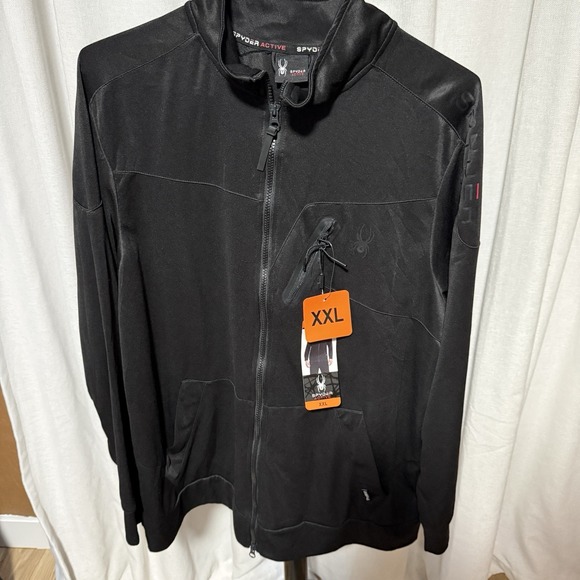 Spyder Other - NWT Men's Spyder Active Zip Up Lightweight Jacket Black Size XXL